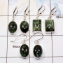 3 Pair Seraphinite Gemstone Earring A - BVE987 Cab Solid 925 Sterling Silver Plain Earring Wholesale Lot