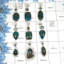 9 pcs Crysocolla Pendants - A CPJ999 - Natural Crysocolla Gemstone 925 Sterling Silver Handmade Pendant