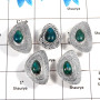 5 pcs Chrysocolla Rings - E CRJ004- Solid 92.5% Sterling Silver Natural Chrysocolla Cabochon Gemstone Ring