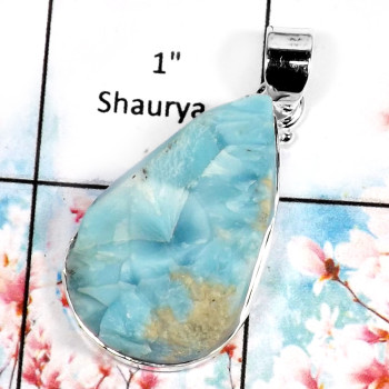 Larimar B-ISP519-Fabulous Party Look Handmade Wholesale Pendant 925 Sterling Silver