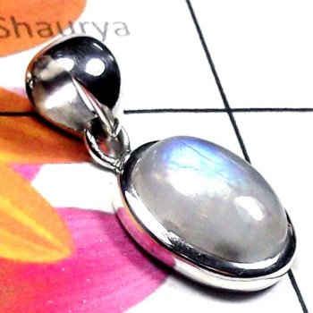 Rainbow Moonstone A - ISP980-Sterling silver Rainbow Moonstone Pendants