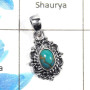 Blue Copper Turquoise Cab F - NSP968 - 925 Sterling Silver Blue Copper Turquoise Gemstone Designer Pendant