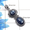 Kyanite Cab L - NSP977 - Exclusive Natural Blue Kyanite Cab Gemstone 925 Sterling Silver Designer Pendant