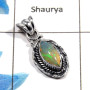 Ethiopian Opal Cab O - NSP979 - Gorgeous Natural Ethiopian Opal Gemstone 925 Sterling Silver Designer Pendant