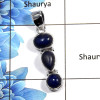Lapis Cab C - NSP991 - Indian Factory Made 925 Sterling Silver Natural Blue Lapis Gemstone Pendant