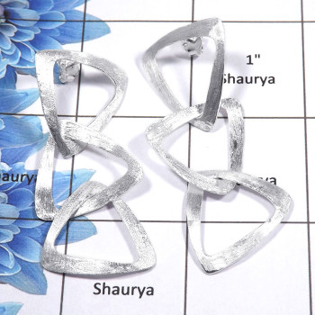 Plain Silver Earrings F - PCJ986 - Latest Collection Solid 925 Sterling Plain Silver Dangle Earrings Jewelry