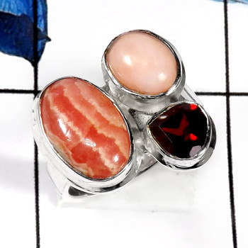 Rhodochrosite-M PSR735-Beautiful Cab & Cut Gemstone Factory Wholesale Ring 925 Sterling Silver