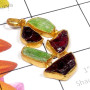 Rough Garnet O - RGP997-Sterling Silver Gold Plated Pendant