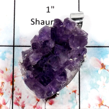 Amethyst Druzy-B RPP967-Fabulous Gemstone Handmade Wholesale Pendant 925 Sterling Silver
