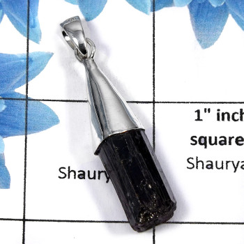 Black Tourmaline SALE752 - Attractive New Party Wear Designer Pendants 925 Sterling Silver