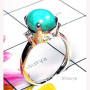Blue Turquoise E - SCR999-Fantastic Rings with Multi Gemstone