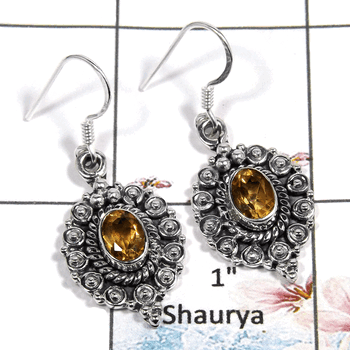 Citrine Cut - M SDE544 - Natural Citrine Gemstone Solid 925 Silver Wholesale Designer Earrings