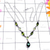 Peridot B - SDN998-Cut and Cab Gemstone Exclusive Silver Necklace