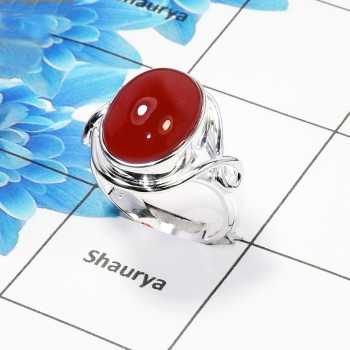 Carnelian Gemstone Designer Ring SDR443-C- 925 Sterling Silver With Carnelian Gemstone Wholesale Rings