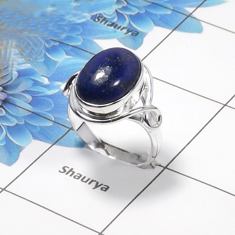 Lapis Lazuli Gemstone Designer Ring SDR443-G- 925 Sterling Silver With Lapis Lazuli Gemstone Wholesale Rings