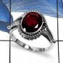 Garnet S - SDR506 Eye Catching New Cut Gemstone Designer Ring 925 Sterling Silver