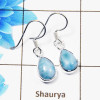 Larimar Gemstone Earring SI2ER109-O 925 Sterling Silver Larimar Gemstone Teardrop Earrings