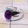 Amethyst Cab-SMR999-B Solid 925 Silver with Amethyst Cab Casting Mens Ring