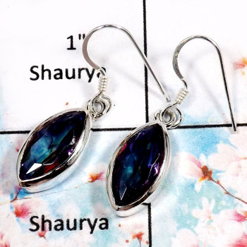 Mystic Quartz-Q SPE763-Attractive Mystic Quartz Colorful Dangle Earrings 925 Sterling Silver