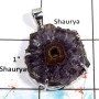 Amethyst Stalactite - I SPS878 - Awesome Amethyst Stalactite Prong Setting Pendant Made In Solid 925 Silver