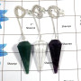 3 Pcs Green Aventurine, Crystal & Amethyst - A SPU994 - Indian Factory Made Brass Silver Plated 3 Pcs Pendulum Lots