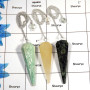 3 Pcs Amazonite, Golden Quartz & Combaba Agate - F SPU994 - Newly Arrival Brass Silver Plated 3 Pcs Pendulum Lots