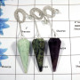 3 Pcs Amazonite, Combaba Agate & Amethyst - D SPU995 - Indian Factory Made Brass Silver Plated 3 Pcs Pendulum Lots
