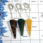 3 Pcs Moonstone Toumaline, Green Aventurine & Golde Quartz - O SPU995 - Brass Silver Plated 3 Pcs Handmade Pendulum Lots