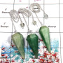 3 Pcs Amazonite - F SPU999 - Natural Amazonite Gemstone Brass Silver Plated 3 Pcs Pendulum Lots