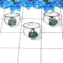 3 Pcs Raw Aquamarine Gemstone 925 Silver Ring-SRR971-B
