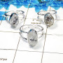 3 Pcs Raw Herkimer Diamond Gemstone 925 Silver Ring-SRR971-G