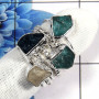 Mix Rough Gemstone - J STK920 - Solid 92.5% Sterling Silver Natural Mix Rough Stone 7 Pcs Wholesale Stacking Ring