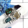 Mix Rough Gemstone - N STK920 - Exclusive Collection 925 Sterling Silver Natural Mix Rough Stone 7 Pcs Stacking Ring