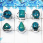 6 Pcs Chrysocolla Cab Ring - WSLR879-AOCT25 Solid 925 Sterling Silver Cab Chrysocolla Handmade Wholesale Ring Lot   Ring Size:- 