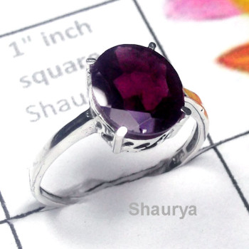 Garnet H - SCR969-Sterling Silver Semiprecious Gemstone Exclusive Casting R
