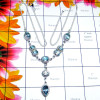 Blue Topaz B - SDN982-Semiprecious Cut and Cab Gemstone Designer Necklace