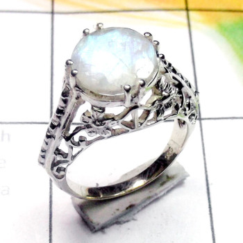 Rainbow Cut F - SCR937-925 Exclusive Silver Cut Gemstone Designer Casting Ring