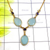 Chalcedony Hydro D - SGN991-Hydro with Cut Gems 925 Silver Gold Plated Vermeil Neckla