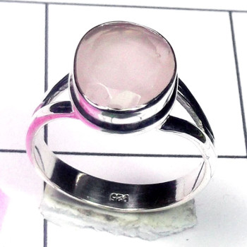 Rose Quartz Hydro G - PSR940-Multi Gemstone 925 Sterling Silver Wholesale Plain Ring