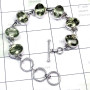 8.5 inch Green Amethyst C - SPB974-925 Exclusive Silver Cut Green Amethyst Plain Bracelet