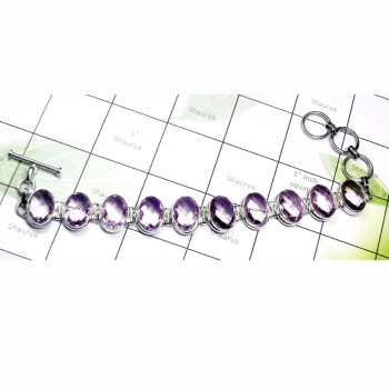 8 inch Amethyst F - SPB972-925 Exclusive Silver with Cut Amethyst Gemstone Wholesale