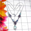 Larimar, Flat Druzy, Blue Topaz, B - SDN970-Larimar, Flat Druzy, Blue Topaz, Rainbow 925 Silver Desig