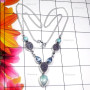 Larimar, Flat Druzy, Blue Topaz, B - SDN970-Larimar, Flat Druzy, Blue Topaz, Rainbow 925 Silver Desig