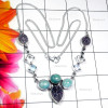 Larimar, Flat Druzy, Blue Topaz, D - SDN970-Larimar, Flat Druzy, Blue Topaz, Rainbow 925 Silver Desig