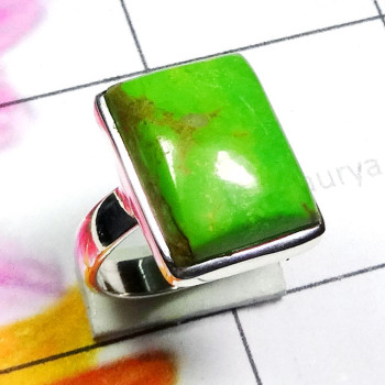 Green Turquoise A - PSR931-Genuine Green Turquoise 925 Exclusive Silver Trendy Ring