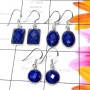 3 Prs Lapis O - SBP945-3 Prs Earring n 5 Pcs Pendant 925 Silver with Lapis Cut B