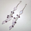 Rose quartz, Garnet C - BDJ995- Fabulous Trendy silver gems Beads Necklace Collection