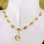 18 inch Citrine O - SCN998-Genuine Cut n Cab Gemstone Made in 925 Silver 18 inch Fan