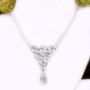 18 inch Crystal cut G - SCN994-Genuine Cut Gemstone Made in 925 Silver 18 inch Bezel Set