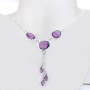 18 inch Amethyst A - SCN993-18 inch Beautiful Bezel Setting Chain Necklace with 925 S
